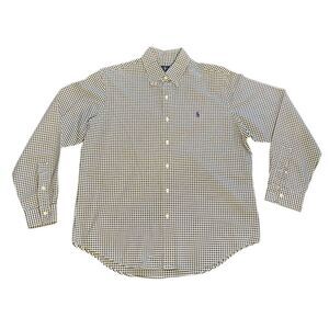 Ralph Lauren Men's Vintage Green Check Long Sleeve Button-Down Shirt L